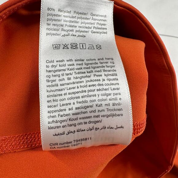 Girlfriend Collective Leggings Womens Small Orange Compressive High Rise Pocket - Picture 6 of 11